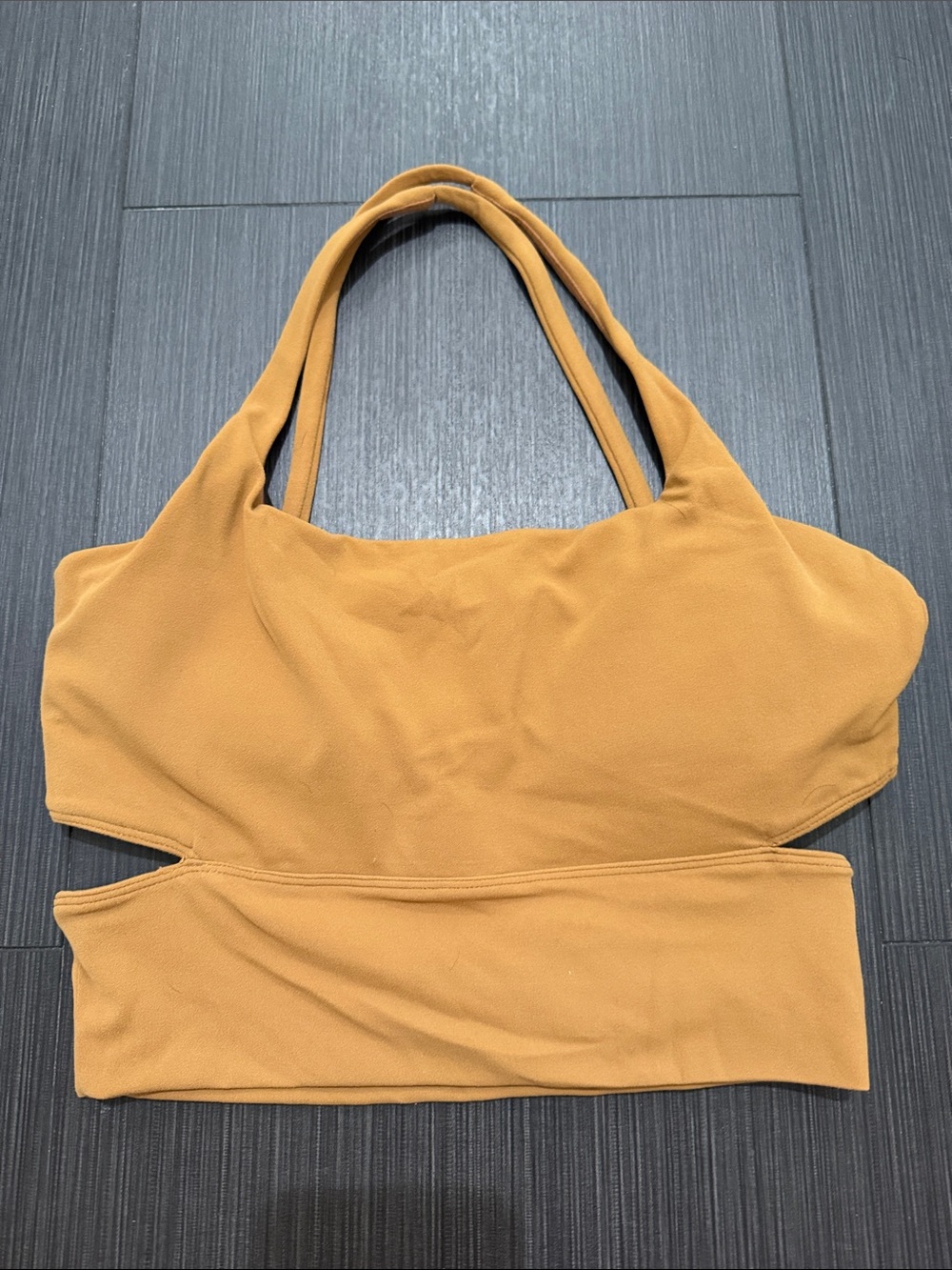 STORI Mustard Cropped Crossback Tank